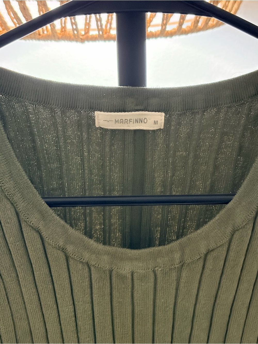 Olive Ribbed Tank Top - Picture 2 of 7